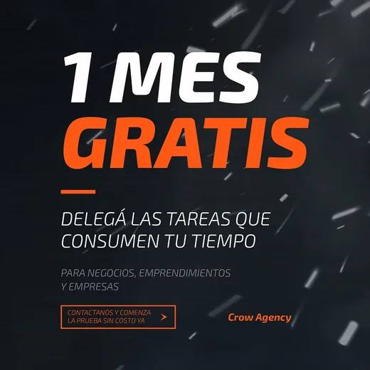 Post de Instagram de Crow Agency: 1 mes gratis para delegar las tareas que consumen tu tiempo